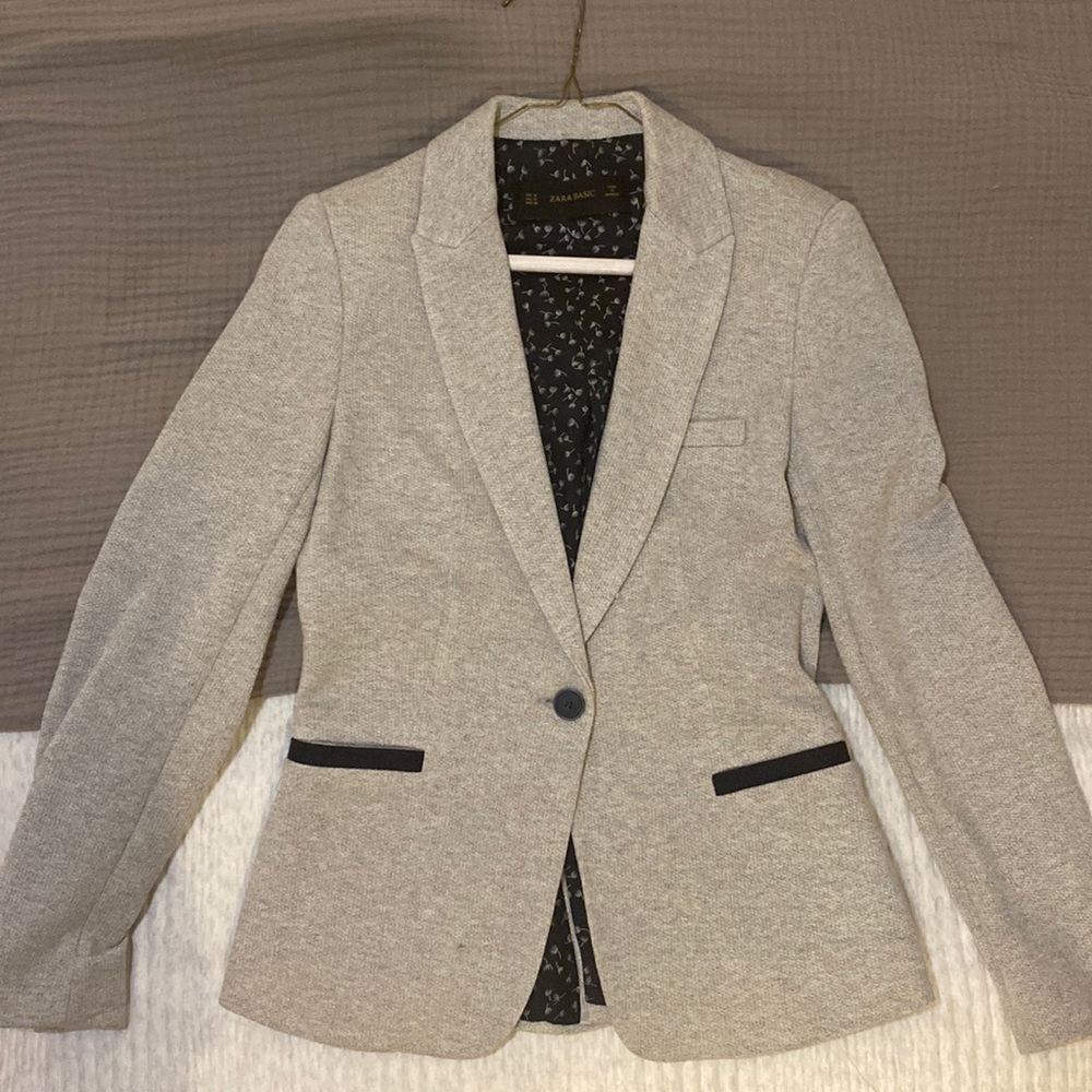 Zara Chic Preppy Gray Blazer - image 2